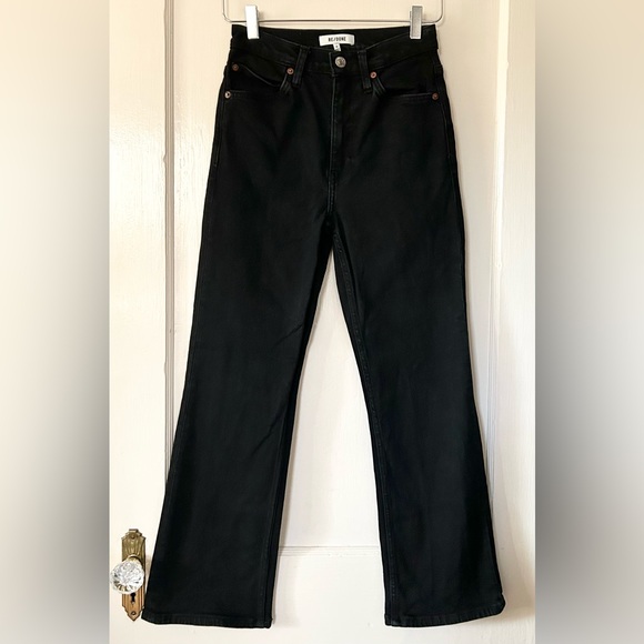 Re/Done 70s Crop Boot Jeans Noir Black‎ 26 - Picture 5 of 10